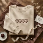 Mama Sweatshirt Embroidered Sweatshirt - Vintage Scalloped Heart Coquette Style embroidered-sweatshirt