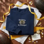 Michigan Championship Embroidered Sweatshirt - Business Is Finished 15-0 Football Merch embroidered-sweatshirt