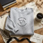 Book Lover Embroidered Sweatshirt - Minimalist Reading Aesthetic, Dark Academia Style embroidered-sweatshirt