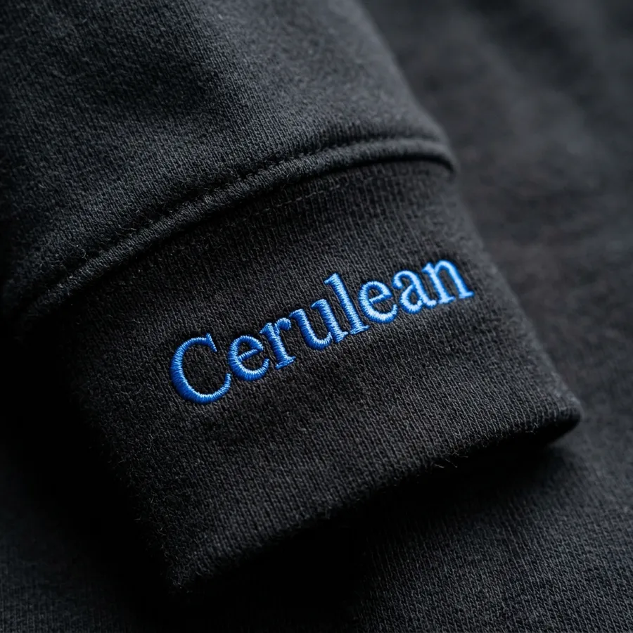 Devil Wears Prada 2 Trend & The "That's All" Embroidered Sweatshirt Back view of the folded black sweatshirt showing the neat, professional backing of the embroidery work next to LolliDollyArt packaging