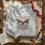 USA 250th Anniversary Embroidered Sweatshirt - Vintage Semiquincentennial 1776-2026 Grey embroidered-sweatshirt