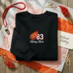 83 Points Embroidered Sweatshirt - Historic Game Miami Basketball Apparel embroidered-sweatshirt