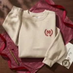 College Crest Embroidered Sweatshirt - Class Of 2026 Alumni Style Sand Pullover embroidered-sweatshirt