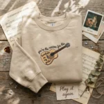 Teardrops on My Guitar Embroidered Sweatshirt - Acoustic Lyric Inspired Design embroidered-sweatshirt