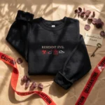 Biohazard Warning Embroidered Sweatshirt - Black Outbreak Hoodie And T-Shirt embroidered-sweatshirt