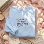Book Lover Sweatshirt - Embroidered Sweatshirt For Reader, BookTok Gift Light Blue embroidered-sweatshirt