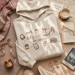 Book Lover Sweatshirt Embroidered Sweatshirt - Reading Girl BookTok Oatmeal Cream embroidered-sweatshirt