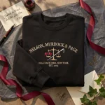Hell's Kitchen Law Firm Embroidered Sweatshirt - Subtle Lawyer Streetwear in Black embroidered-sweatshirt
