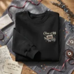 90s Game Embroidered Sweatshirt - Class Of 99 Retro Fandom Gift In Black embroidered-sweatshirt