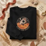 Desert Worm Embroidered Sweatshirt - Sci Fi Sandworm Design, Black embroidered-sweatshirt