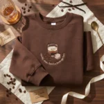 White Russian Cocktail Embroidered Sweatshirt - Drink Illustration Bartender Gift embroidered-sweatshirt