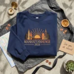 Manhattanhenge 42nd Street Embroidered Sweatshirt - NYC Local Pride Sunset Hoodie 2026 embroidered-sweatshirt