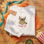 Coyote Basketball Embroidered Sweatshirt - San Antonio Mascot Game Day White embroidered-sweatshirt