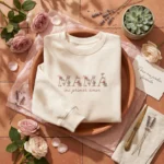 Mamá Floral Embroidered Sweatshirt - Spanish Mother Gift With Latina Mom Flowers embroidered-sweatshirt
