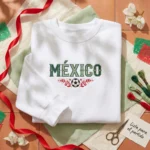 Mexico Shirt Women Embroidered Sweatshirt - Mexico Soccer Latina Gift, White embroidered-sweatshirt
