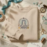 Atlantis Awaits Embroidered Sweatshirt - Relic Hunter Lost City Gamer Patch embroidered-sweatshirt