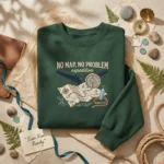 No Map No Problem Embroidered Sweatshirt - Relic Hunter Forest Green Gamer Design embroidered-sweatshirt