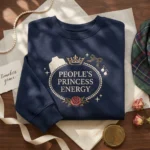 People's Princess Energy Embroidered Sweatshirt - Royalcore Rose Navy Quiet Luxury embroidered-sweatshirt