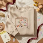 Showtune Trapped Embroidered Sweatshirt - Retro Broadway Fan Theater Kid Gift embroidered-sweatshirt