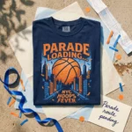 Parade Loading Embroidered Sweatshirt - NYC Hoops Fever Blue Orange Game Day Tee embroidered-sweatshirt