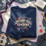 Mutant Era Embroidered Sweatshirt - Gifted Youth Club Comic Fan Gift, Navy embroidered-sweatshirt