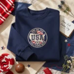 USA Soccer Embroidered Sweatshirt - Home Soil Stars Stripes Match Day Shirt embroidered-sweatshirt