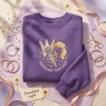 Friendship Bracelet Embroidered Sweatshirt - Purple Concert Outfit For Music Fans embroidered-sweatshirt