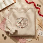 Western Swiftie Embroidered Sweatshirt - Cowboy Boots Songwriter Gift, Sand embroidered-sweatshirt