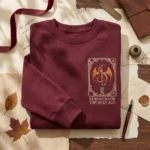 Rewoven Prophecy Embroidered Sweatshirt - Dragon Tarot Fantasy Gift Bookish Pullover embroidered-sweatshirt