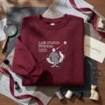 Villain Lair Embroidered Sweatshirt - Retro Spy Comedy Hoodie And T-Shirt, Maroon embroidered-sweatshirt