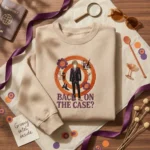 Retro Spy Embroidered Sweatshirt - Groovy Movie Sequel Buzz Poster Design embroidered-sweatshirt