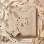 Friendship Bracelet Embroidered Sweatshirt - To Forever Football Wedding Design embroidered-sweatshirt