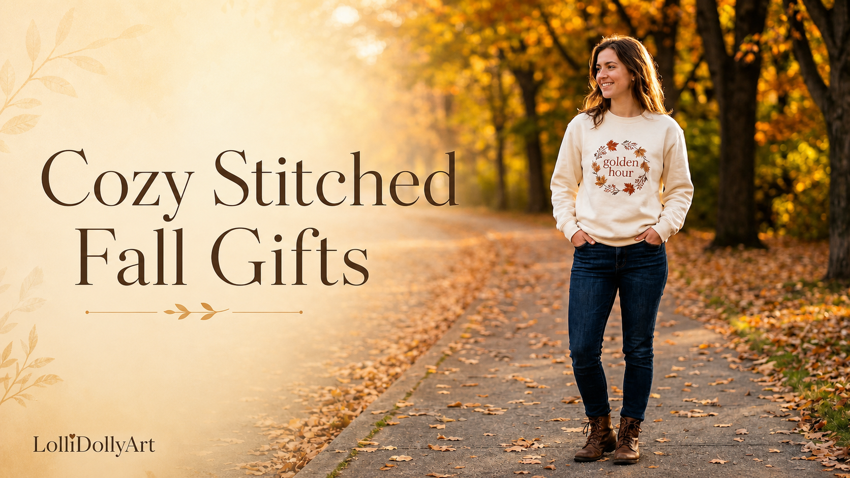 fall embroidered sweatshirts — lifestyle scene
