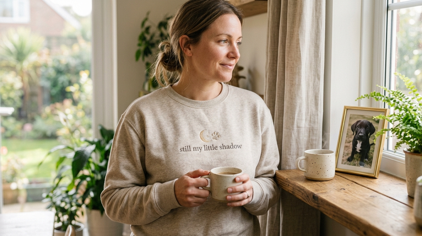 Saying goodbye to pet when the house still feels full of them saying goodbye to pet — lifestyle scene