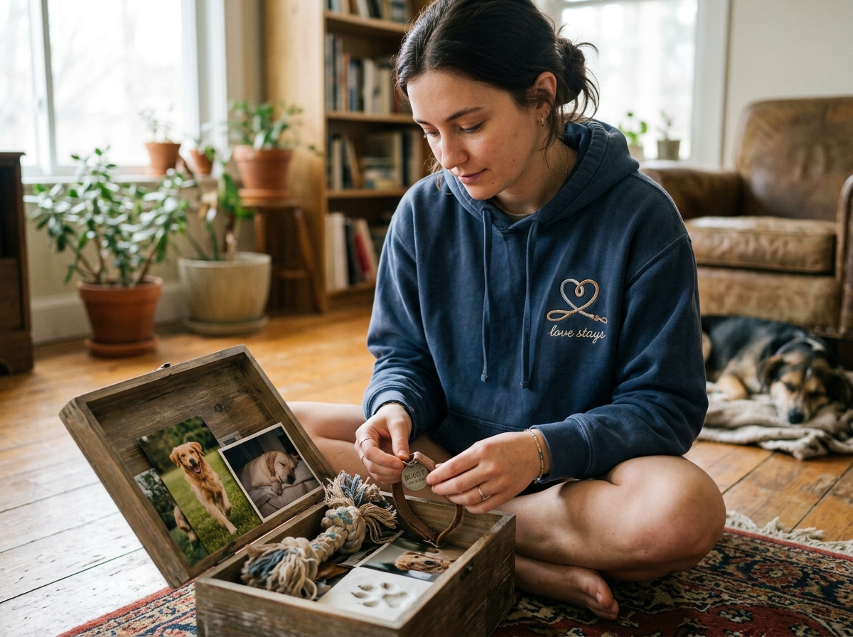 Saying goodbye to pet when the house still feels full of them saying goodbye to pet — in-use lifestyle photo