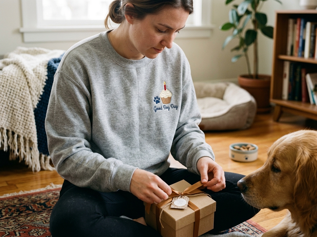 birthday message for a dog — in-use lifestyle photo