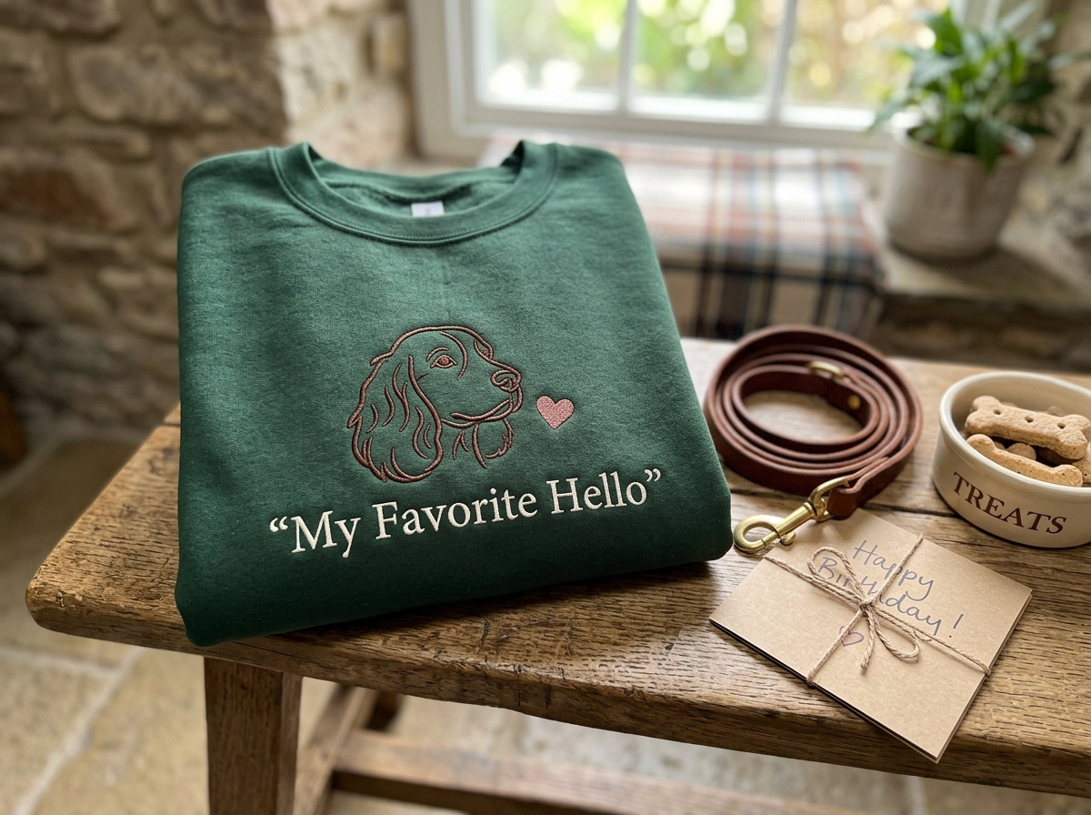 birthday message for a dog — styled lifestyle scene