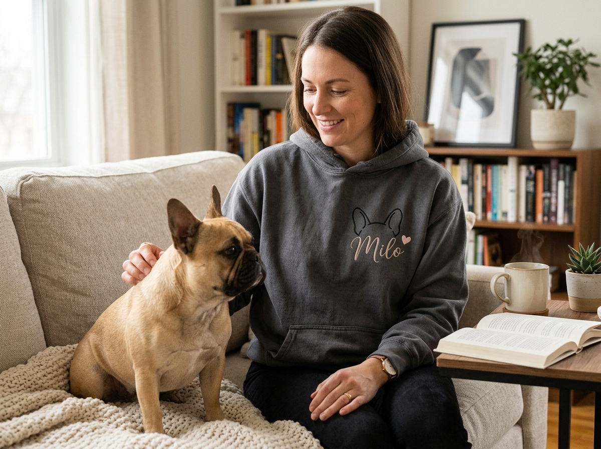 french bulldog lover — in-use lifestyle photo