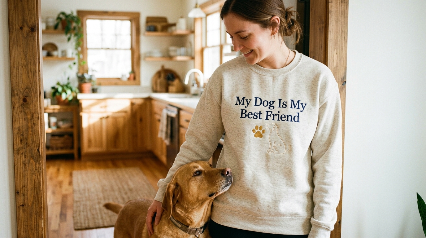 The dog is my best friend quote, rewritten for the dog who knows your whole heart dog is my best friend quote — lifestyle scene