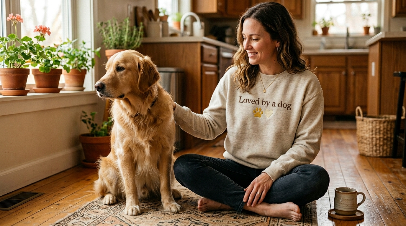 a dog's love quote — lifestyle scene