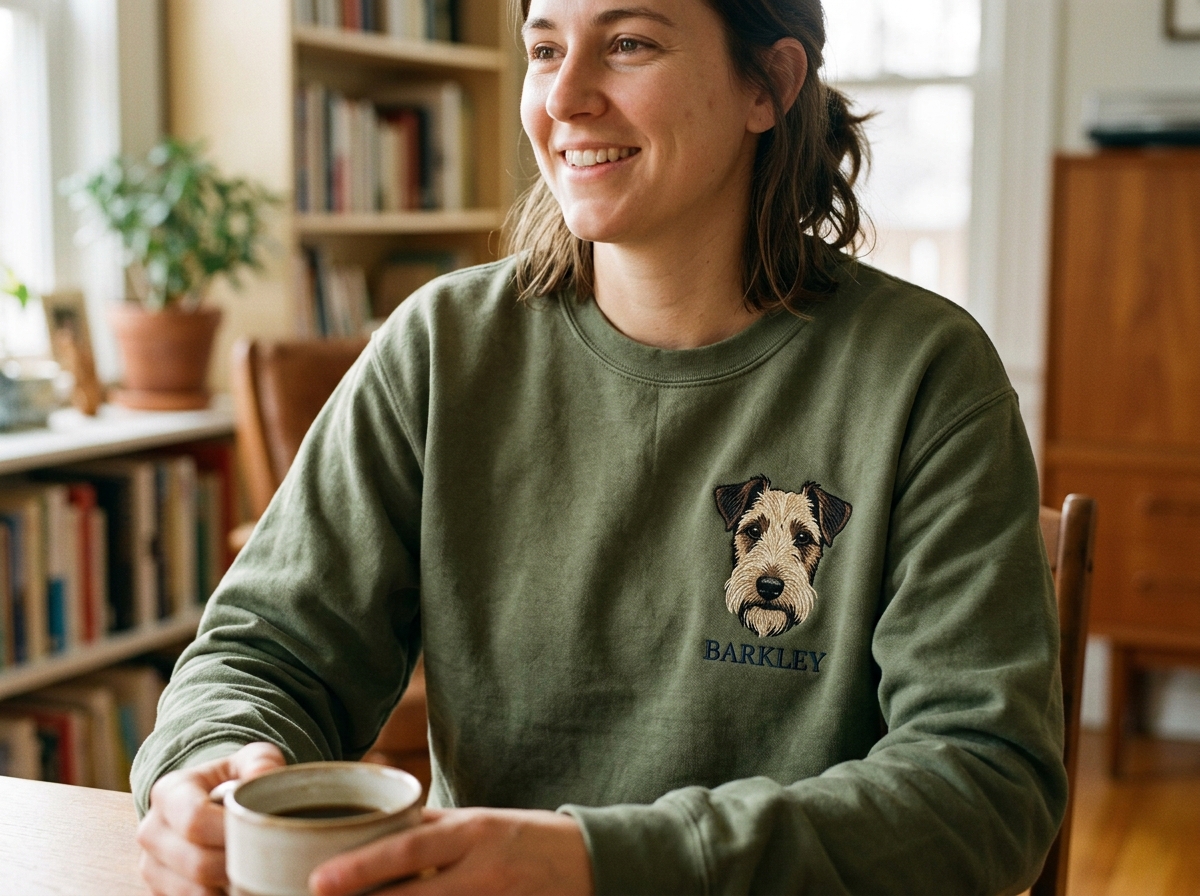 shirt with your dog's face — lifestyle photo