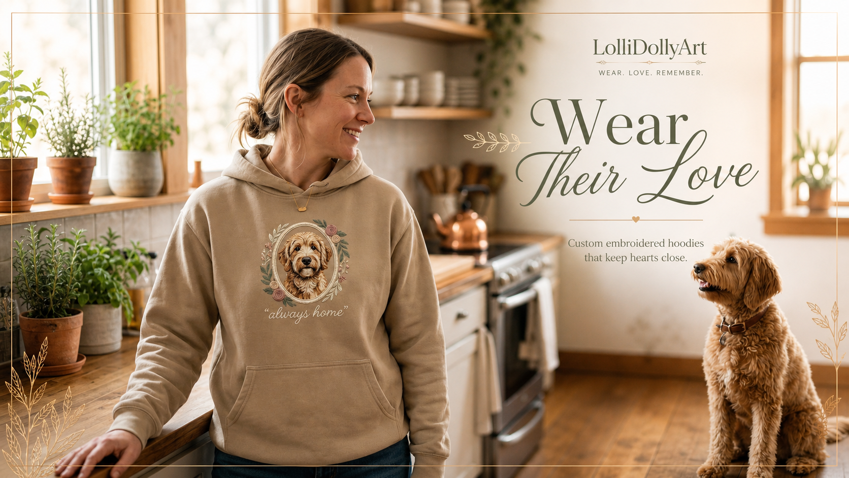 custom hoodies with pet pictures — lifestyle scene