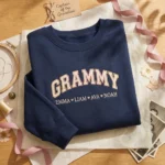 Grammy Shirt With Names Embroidered Sweatshirt, Grandkids Roster embroidered-sweatshirt