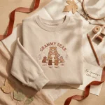 Grammy Bear Embroidered Sweatshirt - Grandkids Names Grandma Gift embroidered-sweatshirt