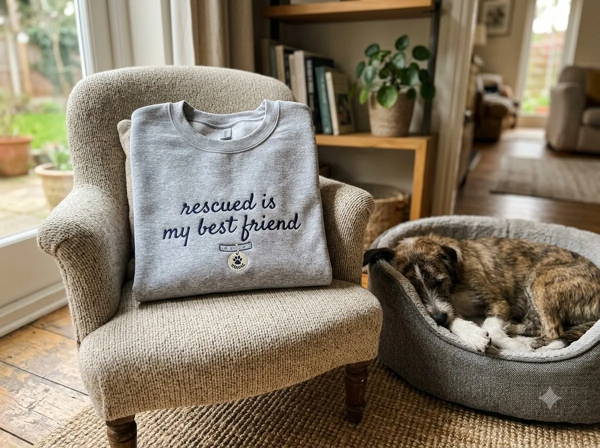 a man's best friend quote — styled lifestyle scene