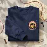 Spider Hero Brand New Day Embroidered Sweatshirt - Navy NYC Sunrise Fan Gift embroidered-sweatshirt