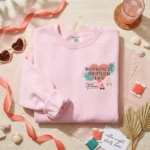 Bombshell Era Embroidered Sweatshirt - Pink Villa Watch Party Reality TV Outfit embroidered-sweatshirt