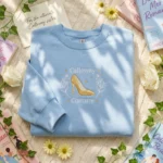 Bookish Embroidered Sweatshirt - Fictional Fashion Brand High Heel Design Light Blue embroidered-sweatshirt