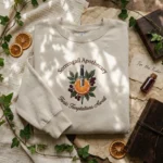 Sorrengail Apothecary Embroidered Sweatshirt - Vintage Bookish Fantasy Dagger & Orange Design embroidered-sweatshirt