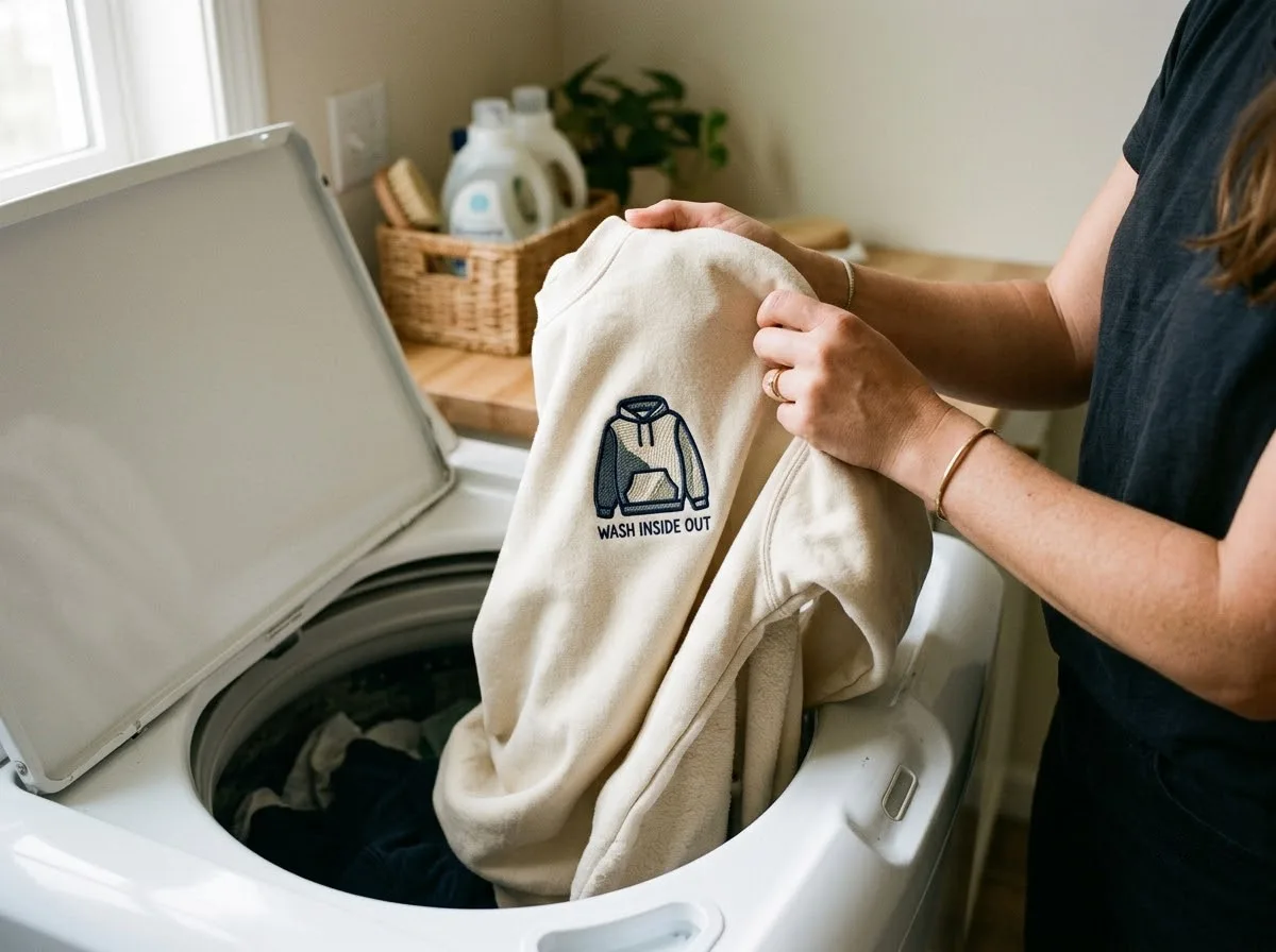 how to care for embroidered clothing — in-use lifestyle photo